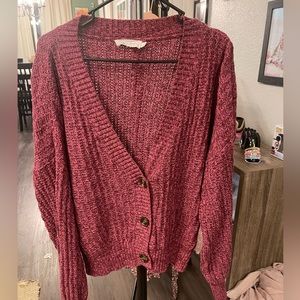 Berry Button Up Cardigan